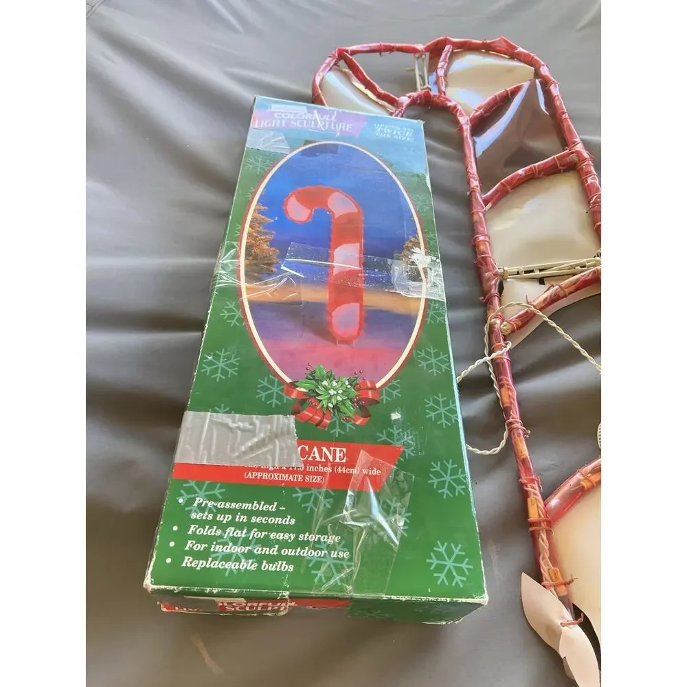 1998 Mr Christmas Candy Cane Light Sculpture 50 Inch Tall Outdoor Decoration